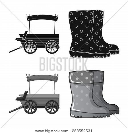 Vector Illustration Of Farm And Agriculture Icon. Set Of Farm And Plant Vector Icon For Stock.