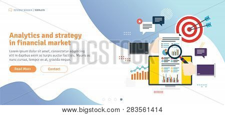 Analytics And Strategy In Financial Market. Teamwork And Success In Business Investment. Template In