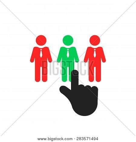 Hand Select Employee Like Recruitment. Flat Simple Minimal Leadership Logo Graphic Design Isolated O