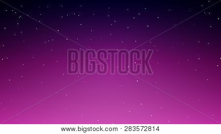 Abstract Background Of Night Starry Blue-violet Sky, Vector Art Illustration.