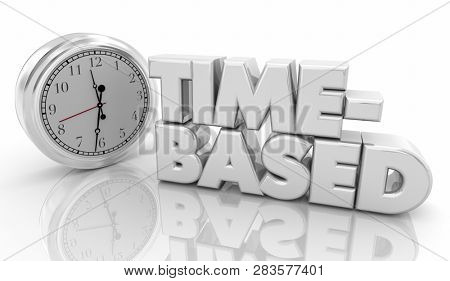 Time Based Clock Timing Word 3d Illustration
