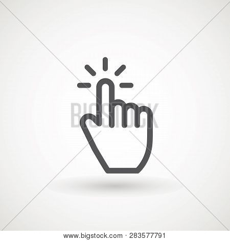 Hand Clicking Icon, Click Stock Vector Illustration Flat Design Clicking Finger Icon, Hand Pointer.