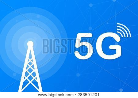 5g Network Technology. Wireless Mobile Telecommunication Service Concept. Marketing Website Landing 