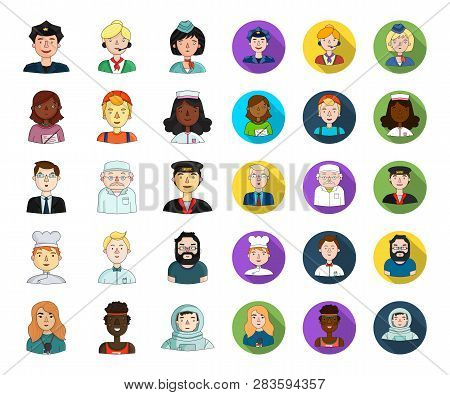 People Of Different Professions Cartoon, Flat Icons In Set Collection For Design. Worker And Special