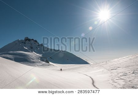 Bogdanovich`s Glacier. Klyuchevsky Group. Natural Park `volcanoes Of Kamchatka`. Peninsula Of Kamcha