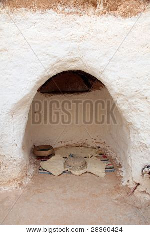 Mieszkalnych jaskinie troglodyta w Matmata, Tunezja, Afryka