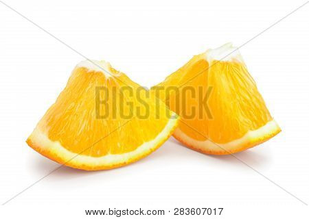 Orange Fruit Slice Isolated On White Background