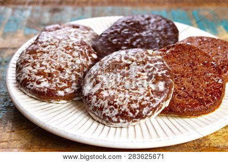 Traditional Christmas Gingerbread Lebkuchen With Honey And Spices From Nuremberg, Germany