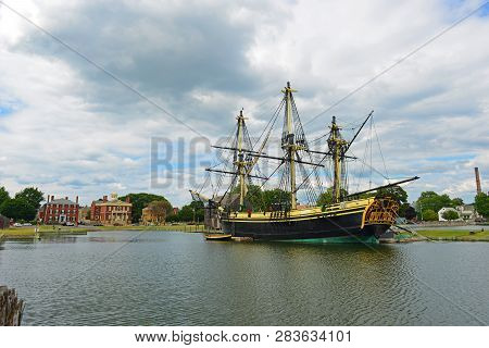 Salem, Ma, Usa - Aug 15, 2014: Friendship Of Salem At The Salem Maritime National Historic Site (nhs