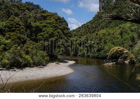 Pororari River Track, Landscape On The Pororari River Track, New Zealand, South Island, Wild New Zea