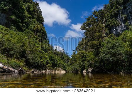 Pororari River Track, Landscape On The Pororari River Track, New Zealand, South Island, Wild New Zea