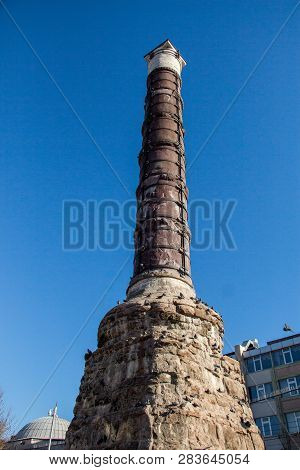 The Column Of Constantine, Also Known As The Burnt Stone, Is A Roman Monumental Column