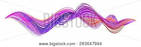 Colorful Flow Brushstroke. Wabe Sea Isolated Line.. Realistic Volume Brush Stroke. Liquid Paint Ink 