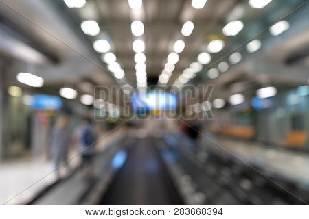 Mage Of Bur Airpot  People Use Airplan And Walk In The Terminal
