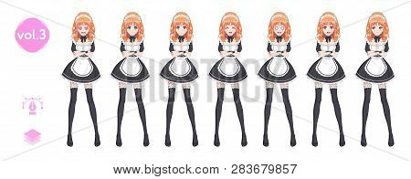 Anime Manga Girl. Costume Of Maid Cafe