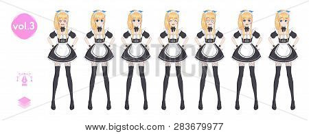 Anime Manga Girl. Costume Of Maid Cafe