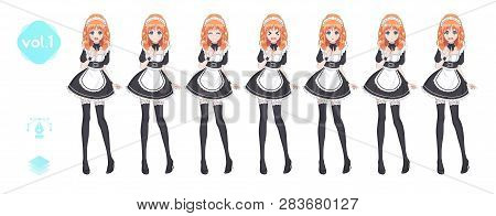 Anime Manga Girl. Costume Of Maid Cafe