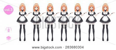 Anime Manga Girl. Costume Of Maid Cafe