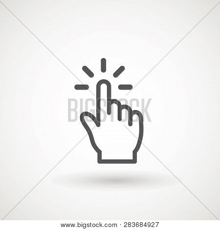 Hand Clicking Icon, Click Stock Vector Illustration Flat Design Clicking Finger Icon, Hand Pointer.