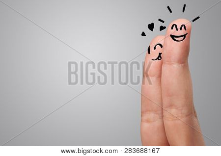 Waggish happy fingers with team building concept