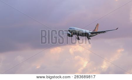 Frankfurt Am Main, Germany - July 19, 2017: Airbus A330-243f Tc-jds Of Turkish Cargo Approaching To 