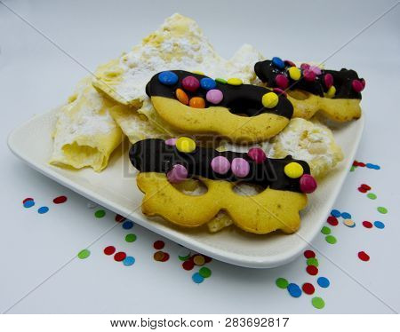 Sfrappole And Biscuits Masks Of Italian Carnival