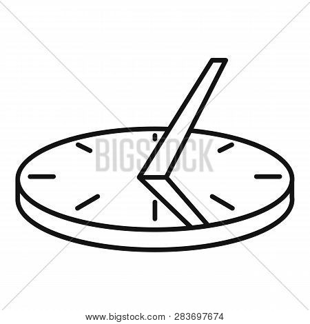 Ancient Sundial Icon. Outline Ancient Sundial Vector Icon For Web Design Isolated On White Backgroun