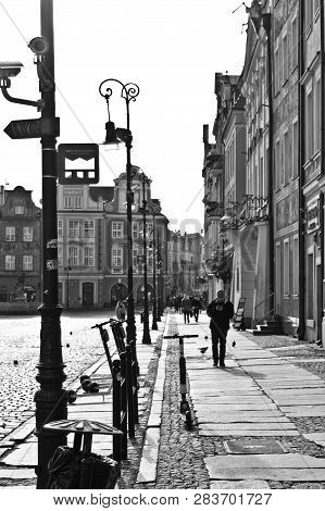 Poznan/poland - February 6th 2019: The Old Town Square With Historic Buildings, Popular Touristic De