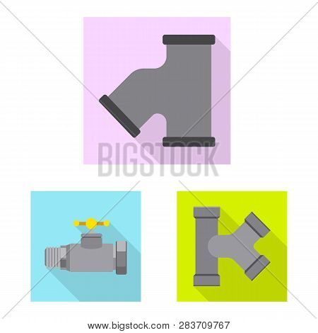 Isolated Object Of Pipe And Tube Sign. Set Of Pipe And Pipeline Vector Icon For Stock.
