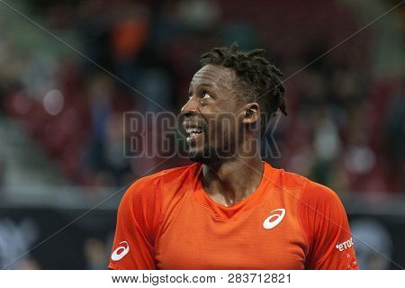 Sofia - February 05.2019: Gael Monfils (fra) Participate At The Atp Sofia Open Tournament In Sofia, 