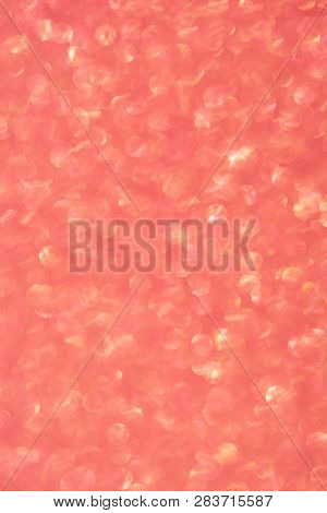 Abstrast Blurred Glittery Shiny Background, Coral, Colur Of The Year 2019