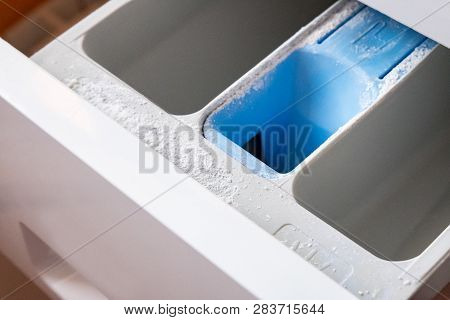 Dirty Tray For Washing Powder In The Washing Machine