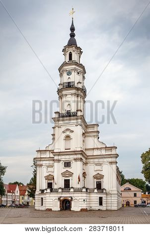 Town Hall Of Kaunas Stands In The Middle Of The Town Hall Square At The Heart Of The Old Town, Kauna
