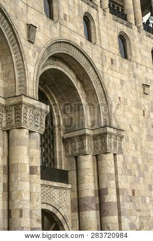 Windows And Balconies Are Deepened Into Arched Niches Framed With Carved Ornaments And Resting On Tw