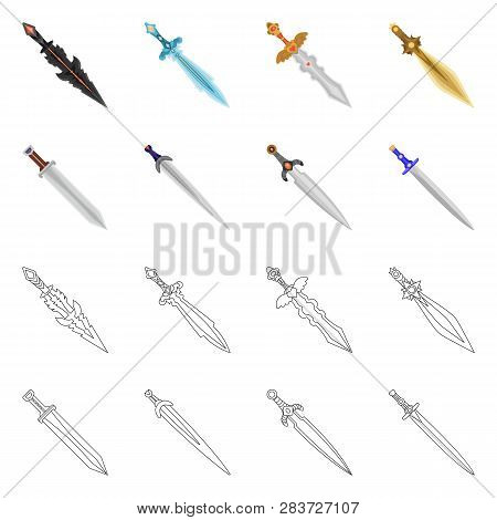 Vector Illustration Of Game  And Armor  Symbol. Collection Of Game  And Blade  Stock Vector Illustra