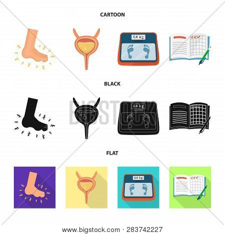 Vector Design Of Diet And Treatment  Logo. Set Of Diet And Medicine Stock Symbol For Web.