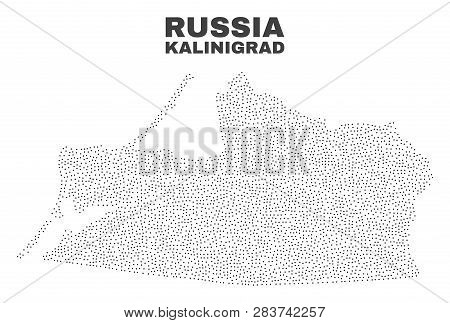 Kalinigrad Region Map Designed With Little Dots. Vector Abstraction In Black Color Is Isolated On A 