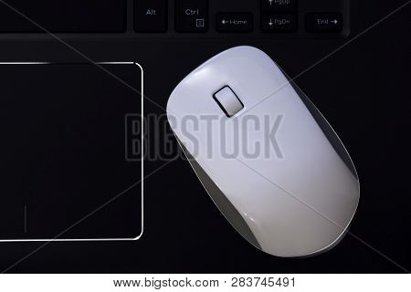 Computer Mouse With Scroll Wheel And Touchpad. Pc Mouse For Laptop.