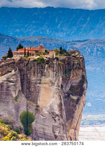 Monastery Of The Holy Trinity On Cliff. Greek Destinations. The Meteora Monasteries, Greece Kalambak