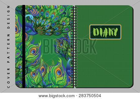 Notebook And Diary Cover Design For Print With Seamless Pattern Included.