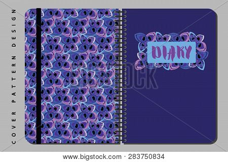 Notebook And Diary Cover Design For Print With Seamless Pattern Included.