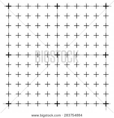 Measured Grid. Graph Plotting Grid. Corner Ruler With Measurement Isolated On The White Background. 