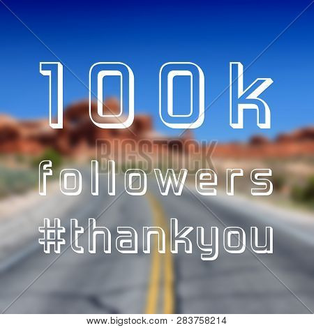 100,000 Followers Sign - Social Media Milestone Banner. Online Community Thank You Note. 100k Likes.