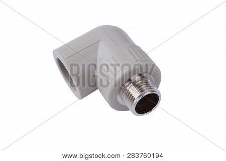 The Pvc Polypropylene-metallic Pipe Fitting On White Background