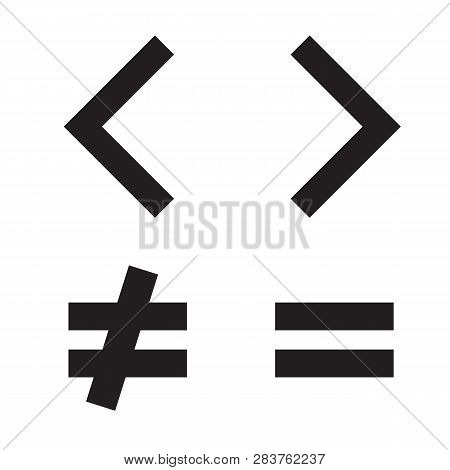Basic Mathematical Symbols Equal Greater Than Icon On White Background. Flat Style. Mathematical Ico