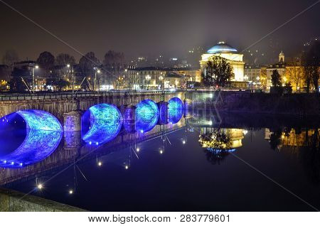 Turin, Piedmont, Italy. December 2018. The Church Of The Great Mother Of God