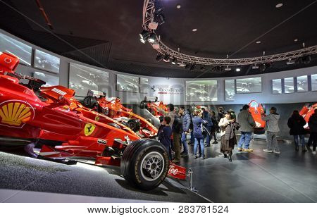At The Ferrari Museum, The Room Where The World-class Formula 1 Winning Cars Are Displayed