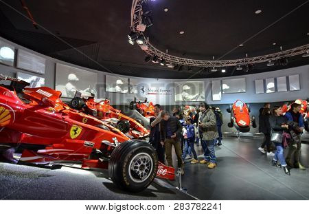 At The Ferrari Museum, The Room Where The World-class Formula 1 Winning Cars Are Displayed