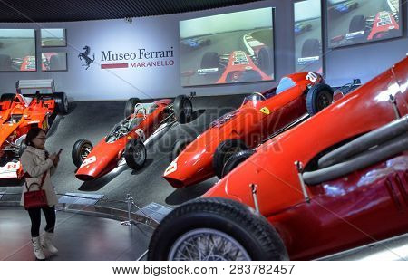 At The Ferrari Museum, The Room Where The World-class Formula 1 Winning Cars Are Displayed