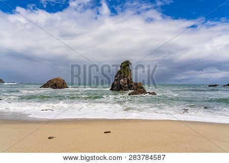 West Coast Rocky Beach, Cape Foulwind, Westport, New Zealand, Amazing Beach Of Cape Foulwind In New 